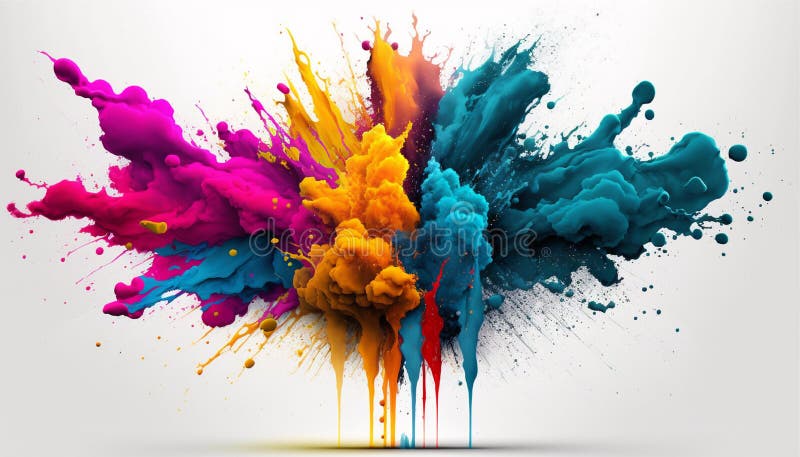 Holi powder color splash paints round border isolated on white background  colorful explosion illustration generative ai 23964378 Stock Photo at  Vecteezy