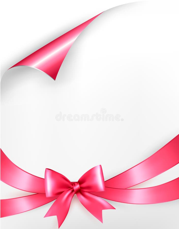 Holiday background with pink gift bow and ribbons. vector illustration Holiday background with pink gift bow and ribbons. vector illustration