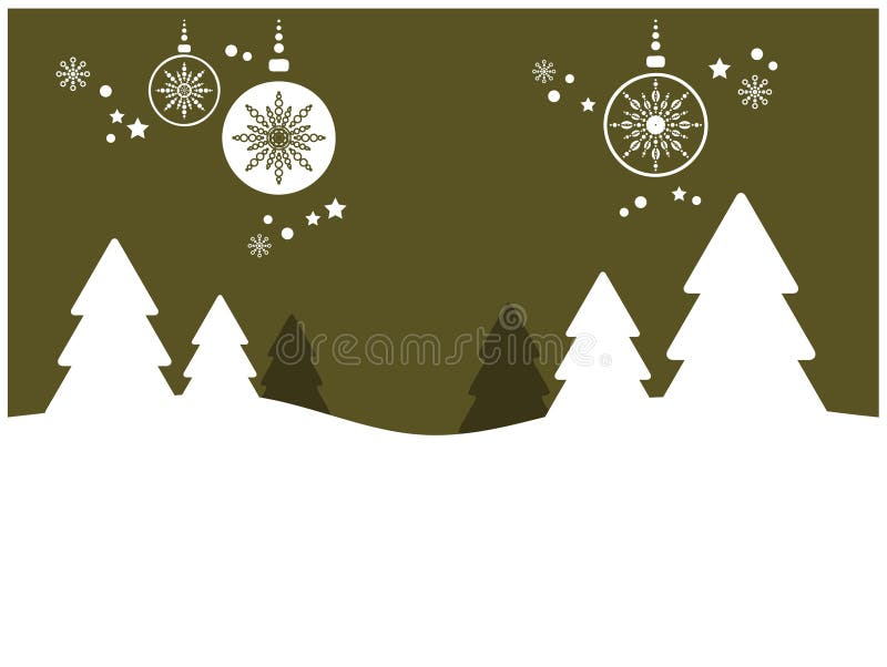 Holiday Background with Trees and Ornaments (I)