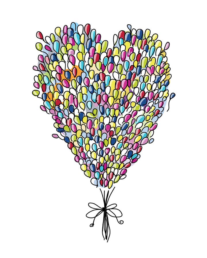 Holiday balloons, heart shape for your design royalty free illustration