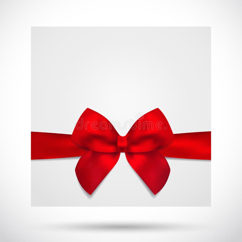 Carta di soggiorno, carta di Natale, di Compleanno card, Gift card (cartolina) modello con grande e lussureggiante fiocco rosso (nastri, presente).