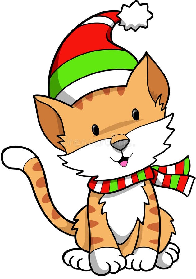 Download Holiday Cat Vector stock vector. Illustration of cute ...