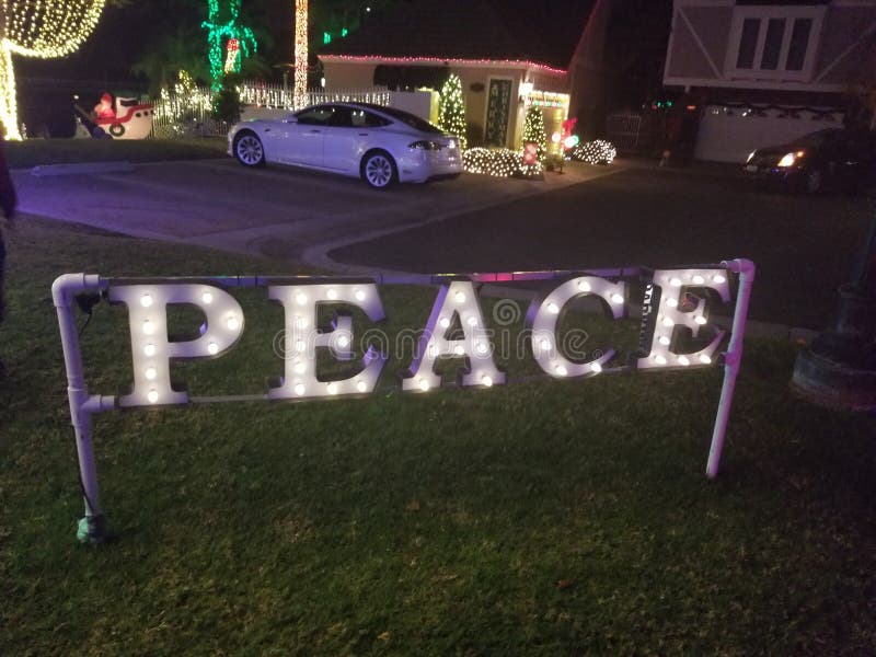 Holiday Christmas Peace Light Up Sign Stock Image Image of holiday