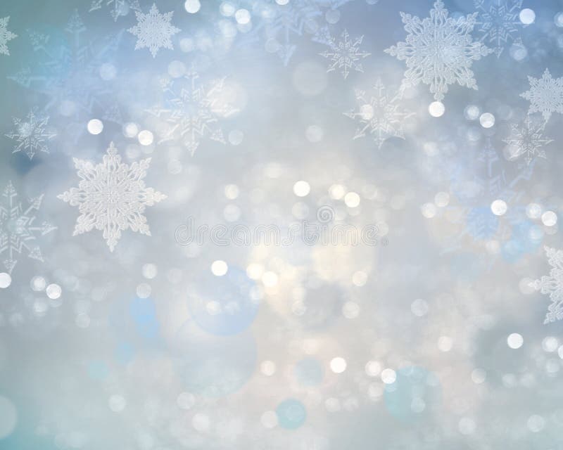 Silver White Snowflakes Background Stock Illustration