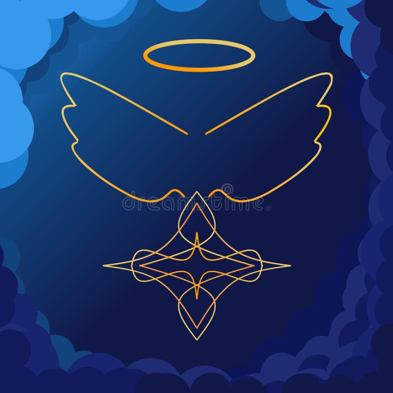 Holiday Christmas Star Angel, Blessing and Joy Stock Illustration