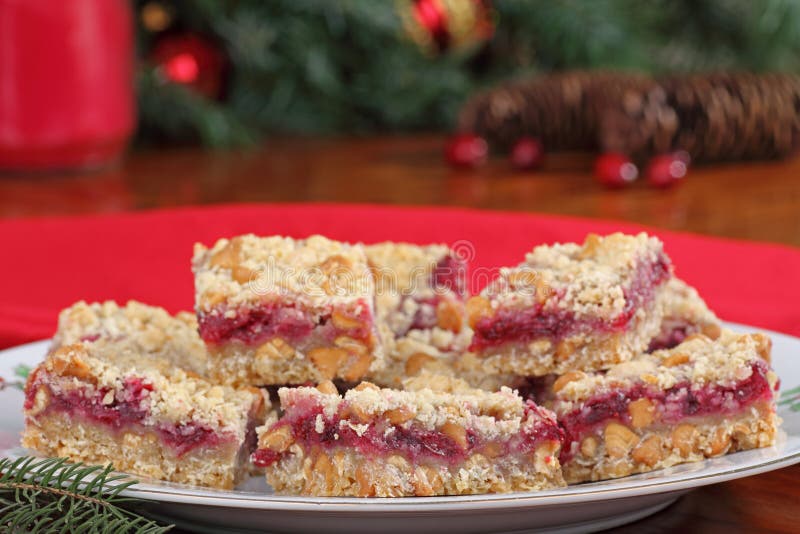 Holiday Cranberry and Peanut Butter Bars