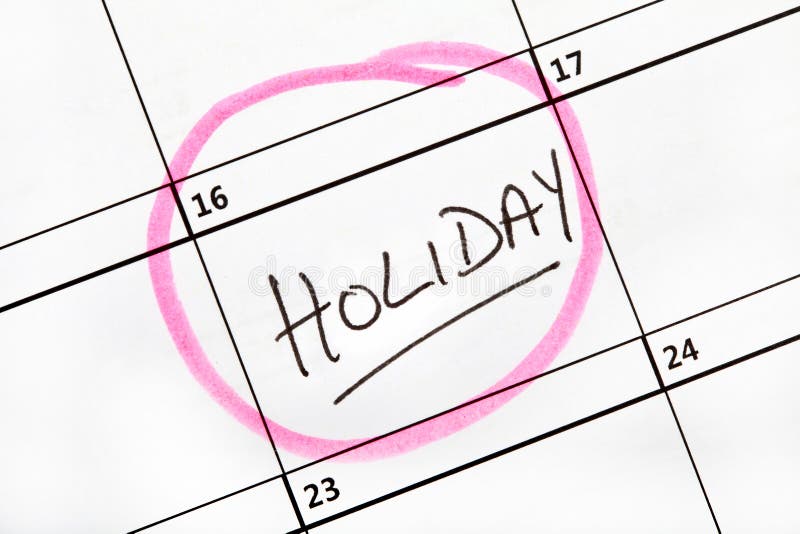Holiday Date Marked On A Calendar. Stock Photography Image 28866992