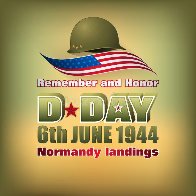Normandy Landings, American D Day, Celebration Stock Vector