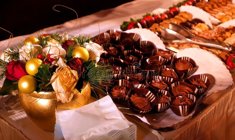 Vacanza da Pranzo Dessert Disposizione in un ristorante alla moda.