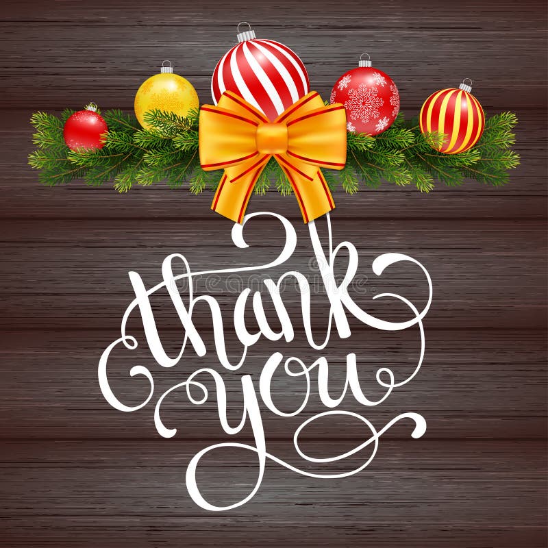 Christmas Thank you card stock vector. Illustration of