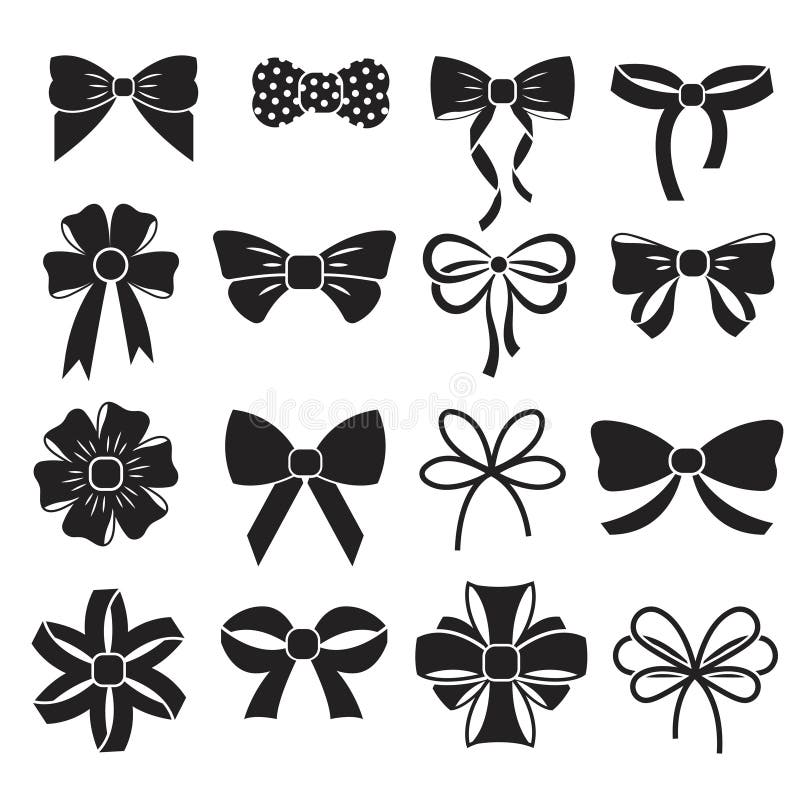 Holiday gift christmas bows vector set