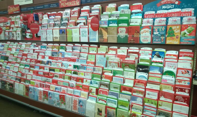Holiday greeting cards selling at supermarket stock image Holiday greeting cards selling at supermarket stock image