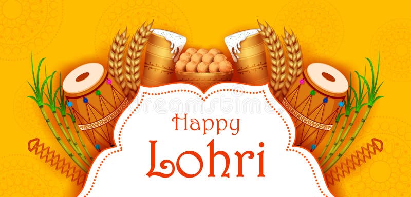Holiday Greetings Background for Celebrating Harvest Festival of Punjab  India Lohri Stock Vector - Illustration of happy, holy: 211917845