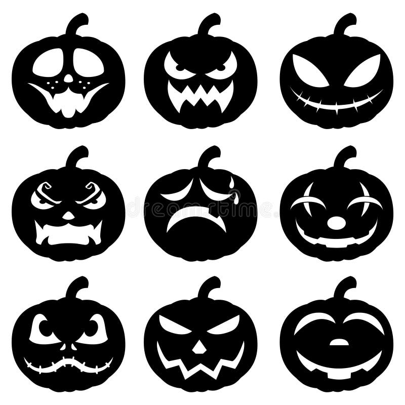 Halloween Faces stock vector. Illustration of graphic - 21369253