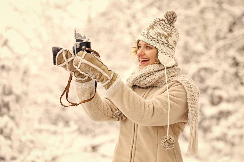 Holidays Concept Capturing Winter Take Stunning Winter Photos Winter Hobby Woman 