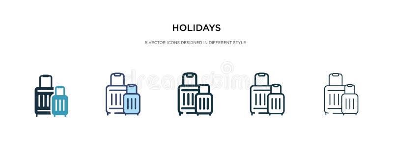 Holidays icon in different style vector illustration. two colored and black holidays vector icons designed in filled, outline, vector illustration Holidays icon in different style vector illustration. two colored and black holidays vector icons designed in filled, outline, vector illustration