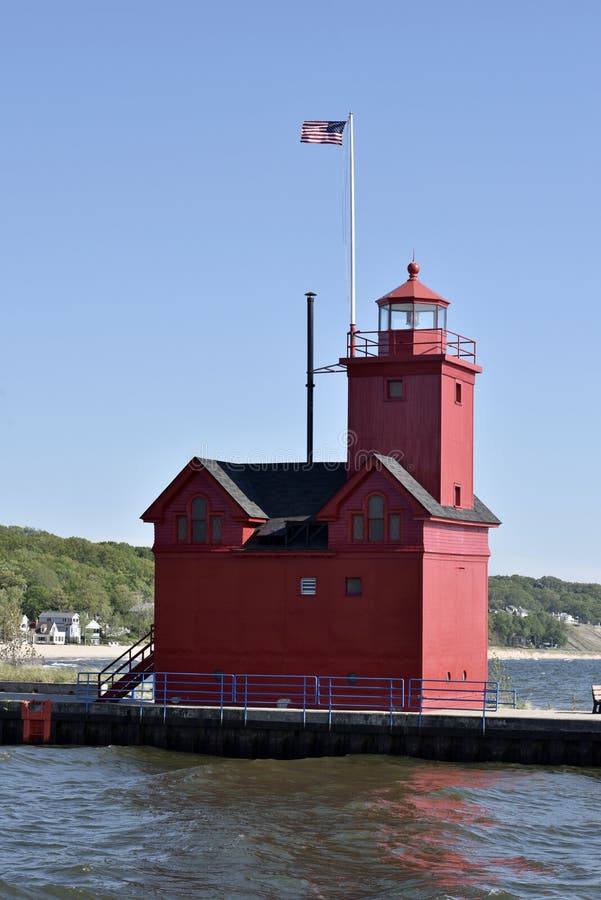 Holland Harbor Light arkivfoton Holland Harbor Light arkivfoton