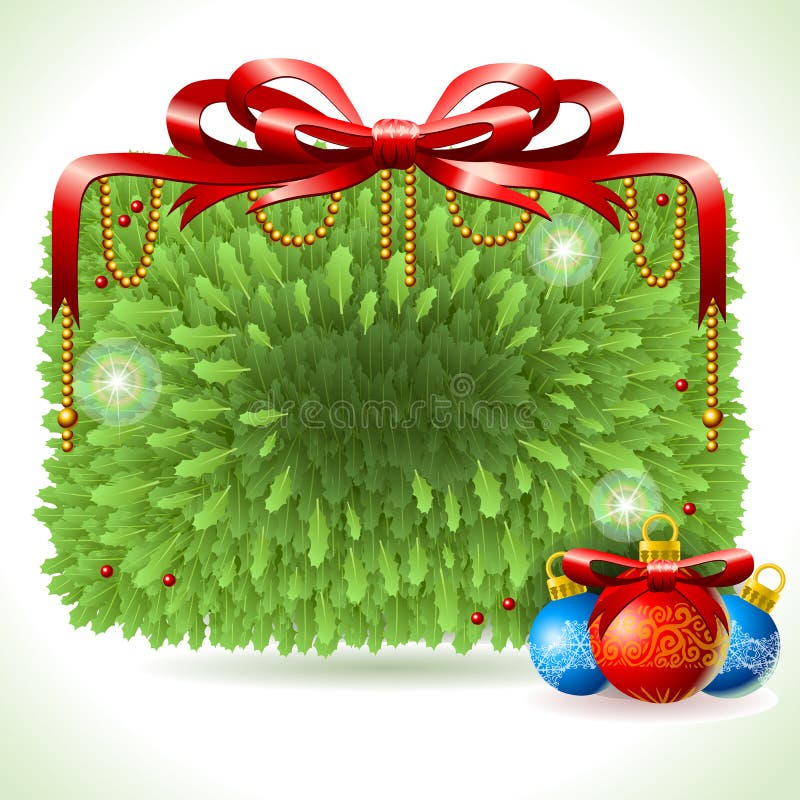 Holly Leaves Rectangle Placeholder em Whi ilustração stock Holly Leaves Rectangle Placeholder em Whi ilustração stock