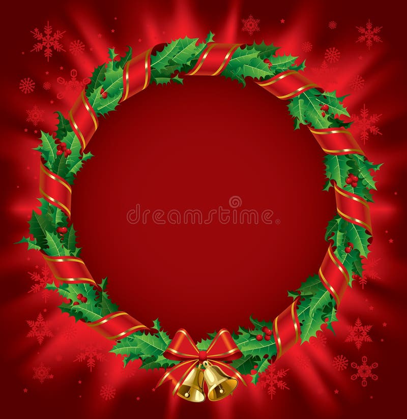 Christmas wrapping ribbon with holly, Christmas - Stock Illustration  [82172765] - PIXTA