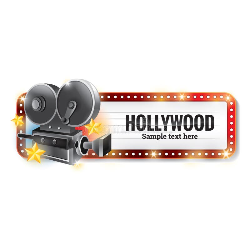 Hollywood Banner. Vector Illustration Decorative Design Stock