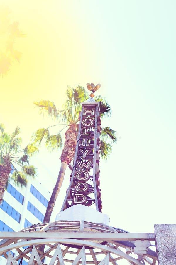 Hollywood Boulevard in the city of Los Angeles. Vintage style stock photography Hollywood Boulevard in the city of Los Angeles. Vintage style stock photography
