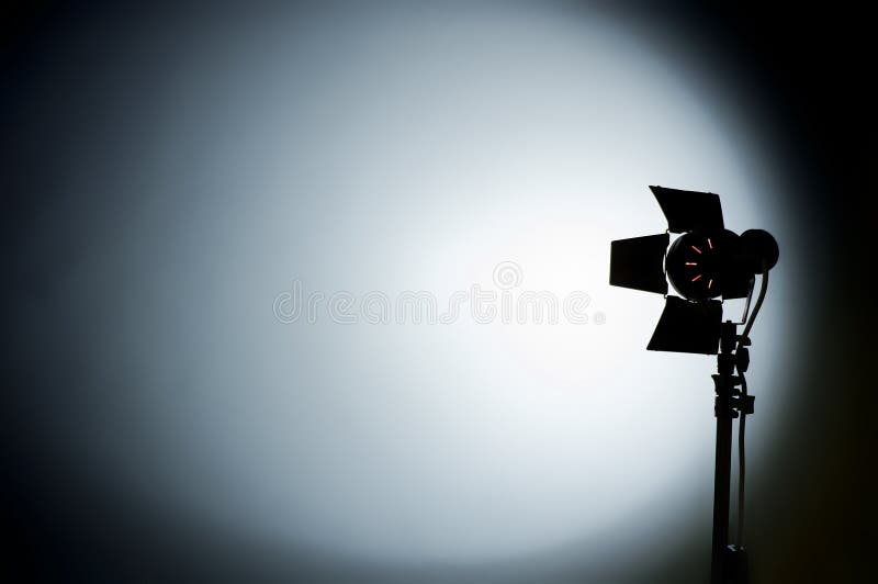 Hollywood movie studio light aimed at the backgrou stock photo Hollywood movie studio light aimed at the backgrou stock photo
