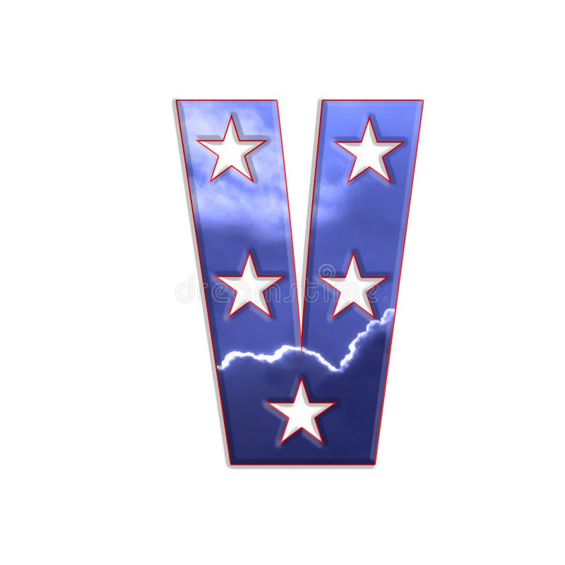 Hollywood stars style letter v odizolowany element design national patriot alfabet. Hollywood stars style letter v odizolowany element projektu national patriot alphabet free goverment us font