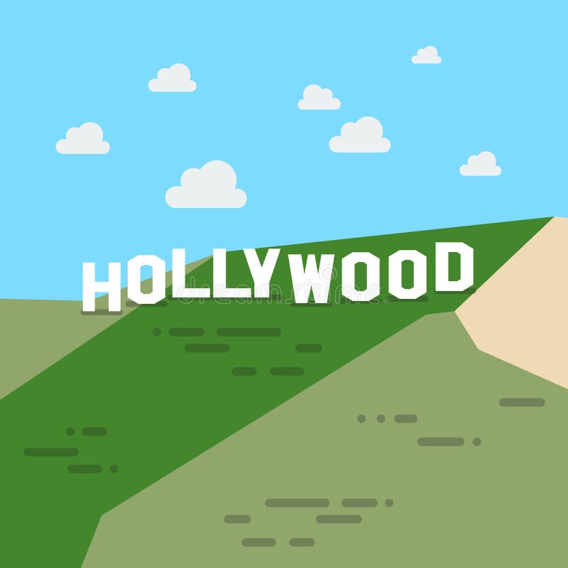 Hollywood-Zeichen auf einem blauen Himmel stock abbildung Hollywood-Zeichen auf einem blauen Himmel stock abbildung