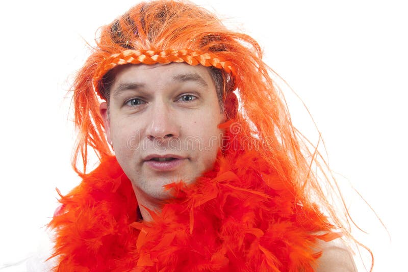 Holländsk orange fotbollsupporter royaltyfria bilder Holländsk orange fotbollsupporter royaltyfria bilder