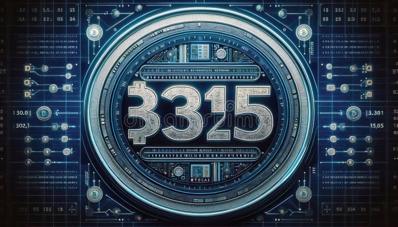 Hologram image of Bitcoin block reward reduce 50% after halving, bitcoin mining concept, node, blockchain technology, digital stock illustration