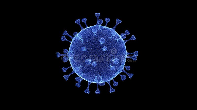 Hologram of a rotating coronavirus royalty free illustration