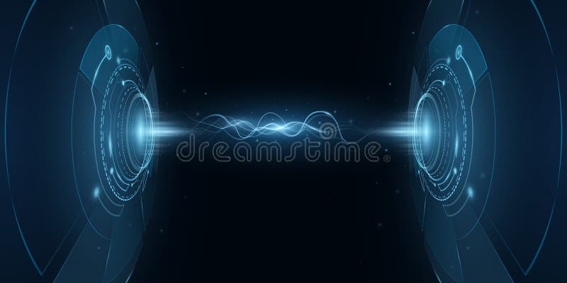 Holograma portalului digital cu unde electroluminiscente. hud gui. elemente SF futuriste. grafic virtual. spațiu informatic. vecto stock illustration