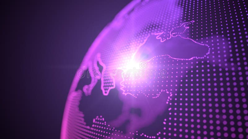 Holograma roxo do estilo do ponto de continentes da terra focalizado no peru, ilustração 3d ilustração do vetor Holograma roxo do estilo do ponto de continentes da terra focalizado no peru, ilustração 3d ilustração do vetor