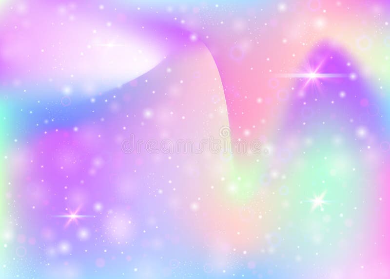 Holographic Magic Background with Fairy Sparkles, Stars and Blurs 