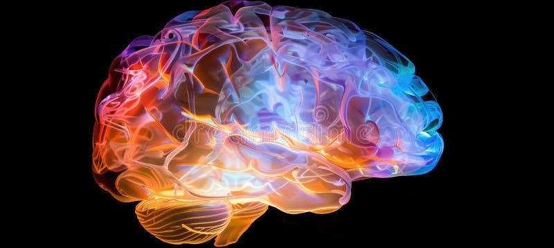 Holographic Brain Projection Symbolizing Empathy and Emotional Intelligence stock photos