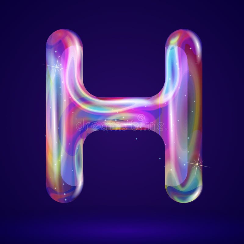 Rainbow font letter H 3D stock illustration. Illustration of love ...