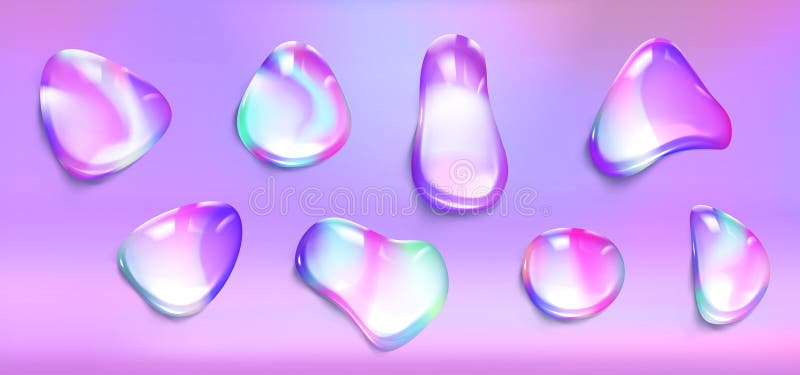 Holographic drop shapes royalty free illustration