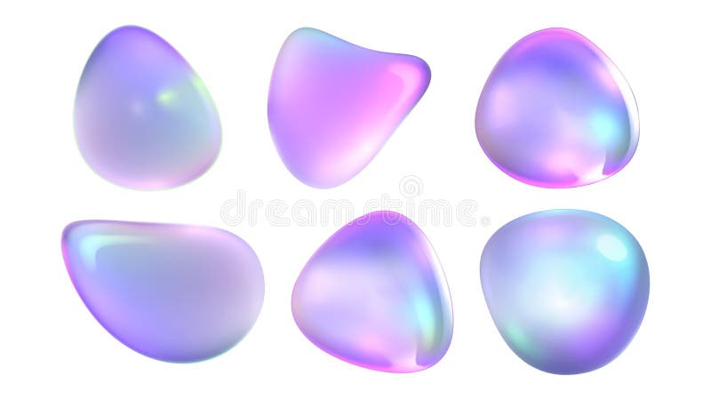 Holographic gradient drops royalty free illustration