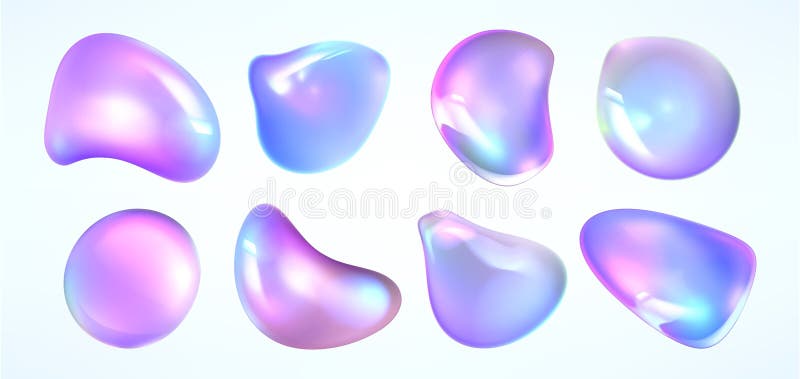 Holographic gradient drops vector illustration