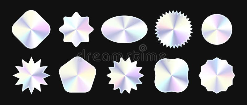 Holographic Stickers Set Hologram Labels Collection Stock Vector Holographic Stickers Set Hologram Labels Collection Stock Vector