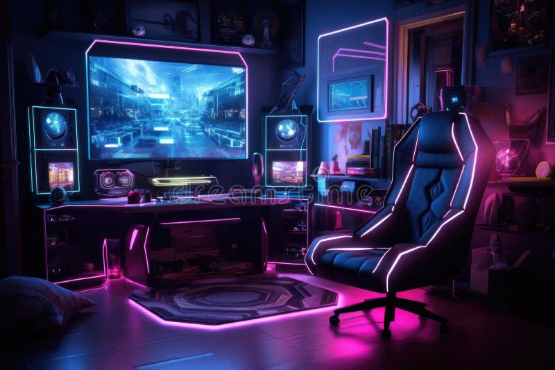 Gamer PC Setup Hologram - Graphics