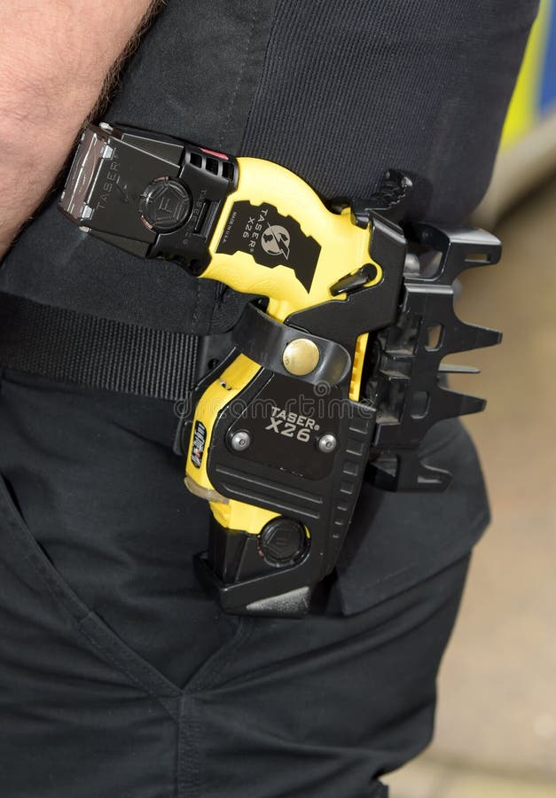 Holstered Police Taser gun