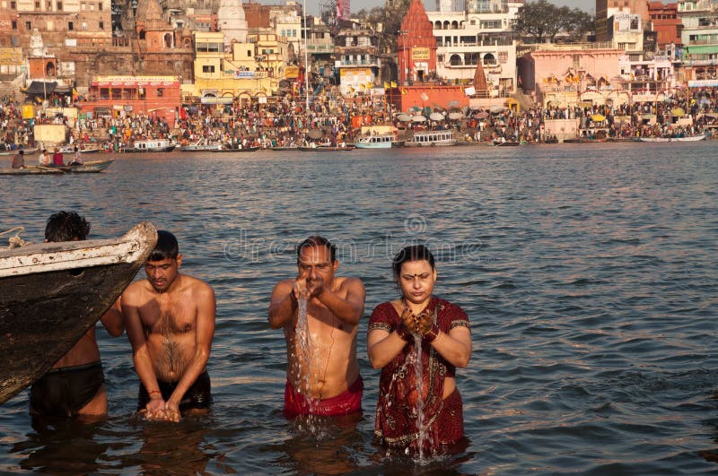 Holy bath in Ganga river editorial image. Image of indian 24485175