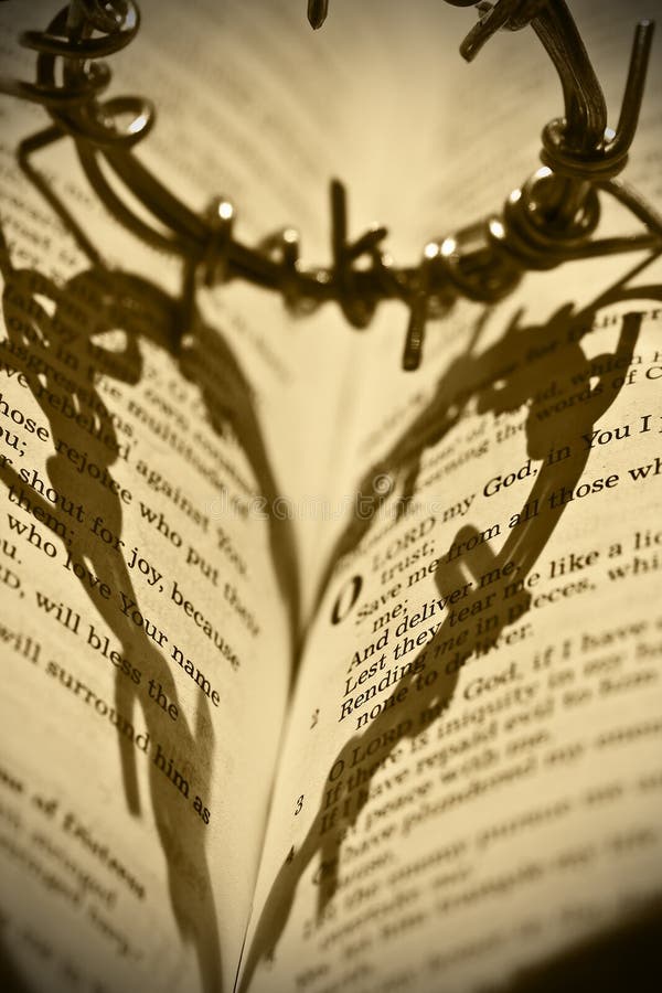 View of the Holy Bible with the Corwn of Thorns. View of the Holy Bible with the Corwn of Thorns.