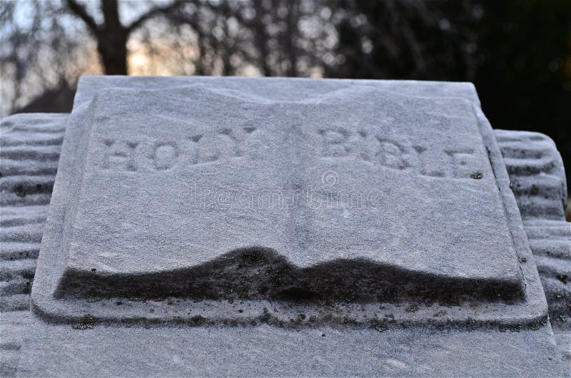 Holy Bible Headstone stock image. Image of stone, bible 30357491