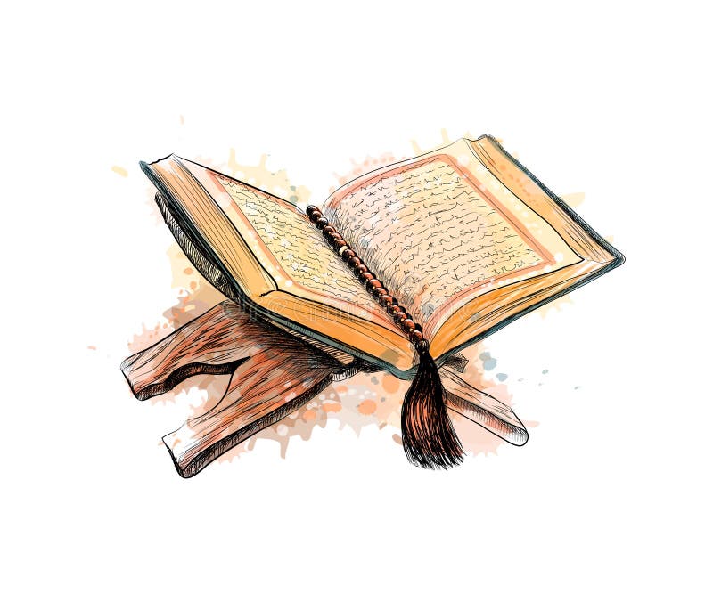 Open book from a splash watercolor hand drawn Vector Image