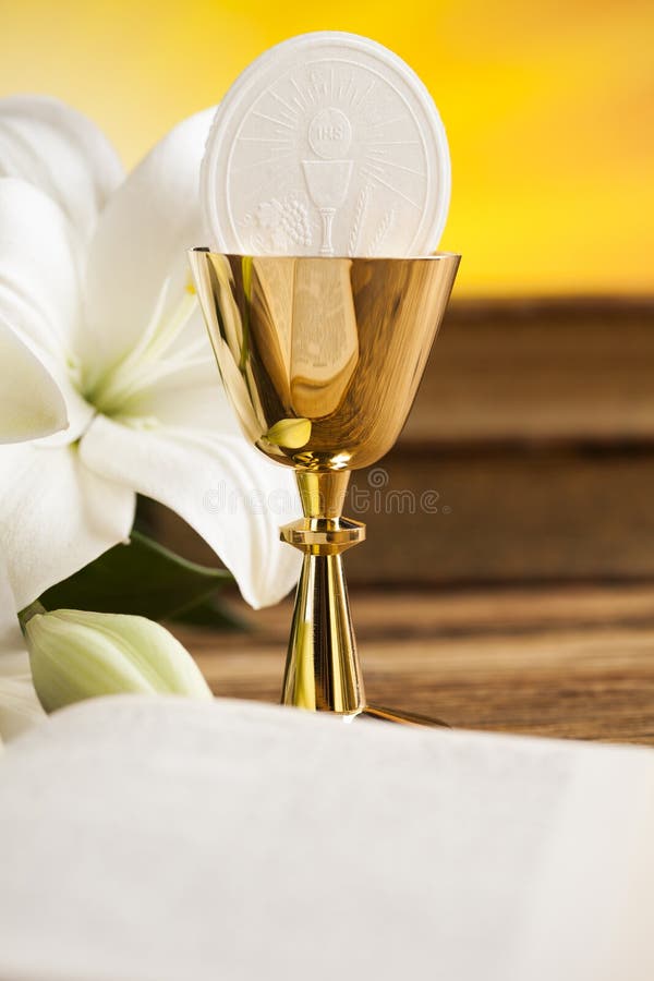 Holy Communion Bread, Wine for Christianity Religion Stock Photo ...