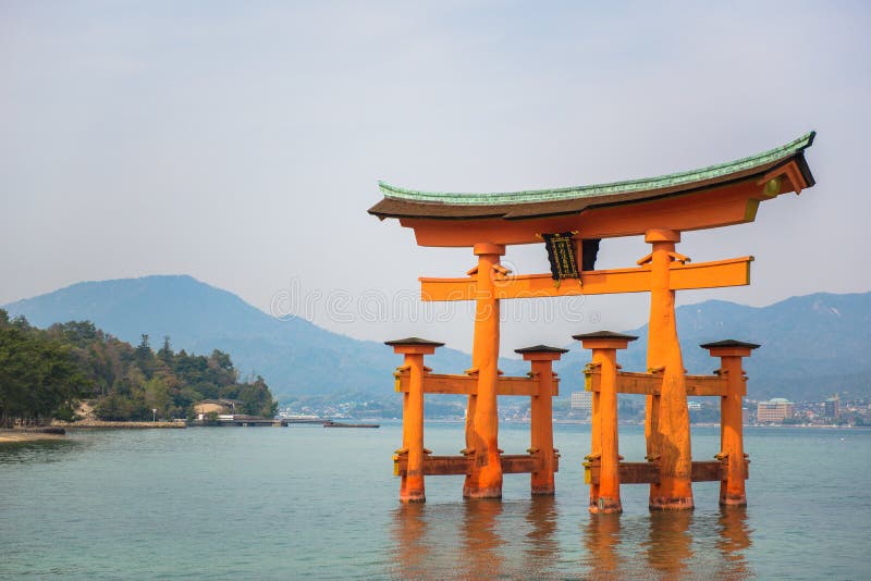 Holy gate Torii at Miyajima islands Landmark of Hiroshima royalty free stock image Holy gate Torii at Miyajima islands Landmark of Hiroshima royalty free stock image