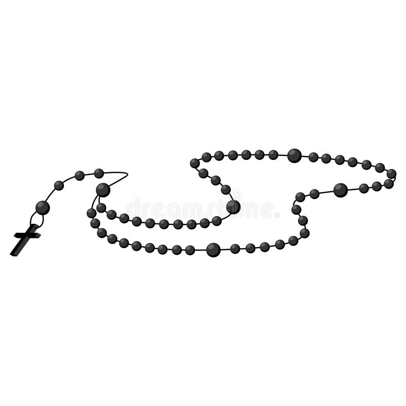 Holy rosary beads vector illustration. 