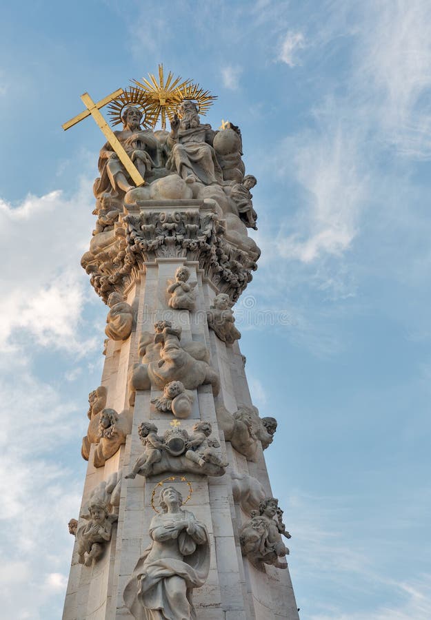 Holy Trinity Column on Trinity Square in front of Matyas Church, Buda Castle area, Budapest, Hungary. Holy Trinity Column on Trinity Square in front of Matyas Church, Buda Castle area, Budapest, Hungary